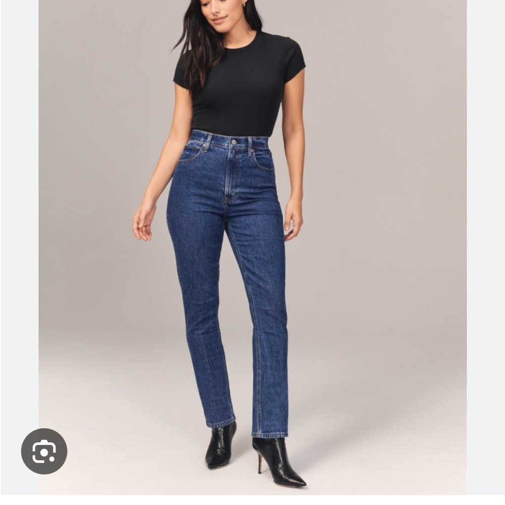 Abercrombie & Fitch High Rise Slim Straight Curve Love Jeans